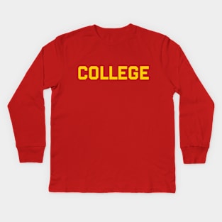 COLLEGE in gold Kids Long Sleeve T-Shirt